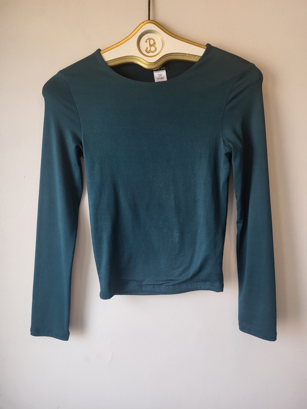 Women’s Long Sleeve Casual Fittef Crewneck Top in Teal